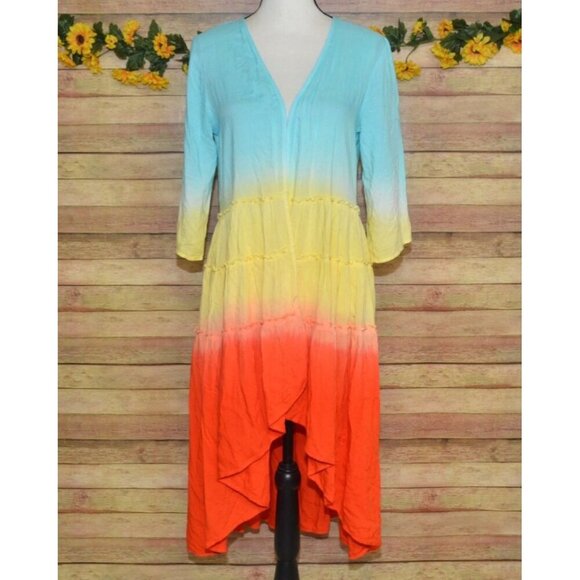 Soft Surroundings Topper Ombre Artsy Boho Tiered Size PXS Open Front Cover Up - Picture 3 of 11